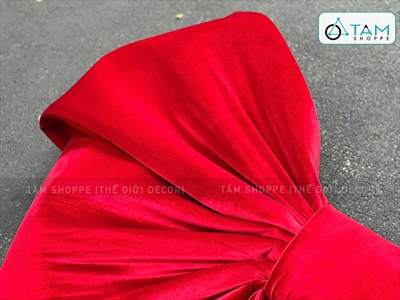 [Order 3 - 4 ngày] Nơ đỏ vải nhung xịn 4 cánh cỡ lớn [Đứng form - Nhiều cỡ] PK-NO-10